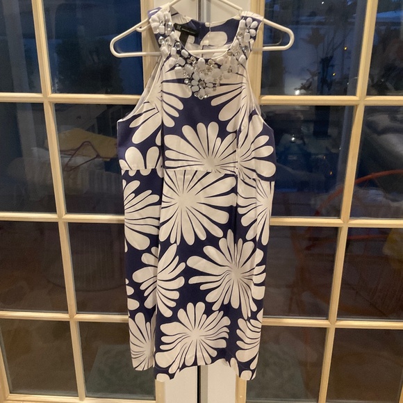 INC International Concepts Beaded Blue & White Dress PRICE DROP - Picture 1 of 8